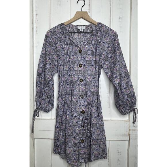 J Crew Liberty of London Fabric Tie-Sleeve Button Front Cotton Shirt Dress XS - Picture 1 of 8